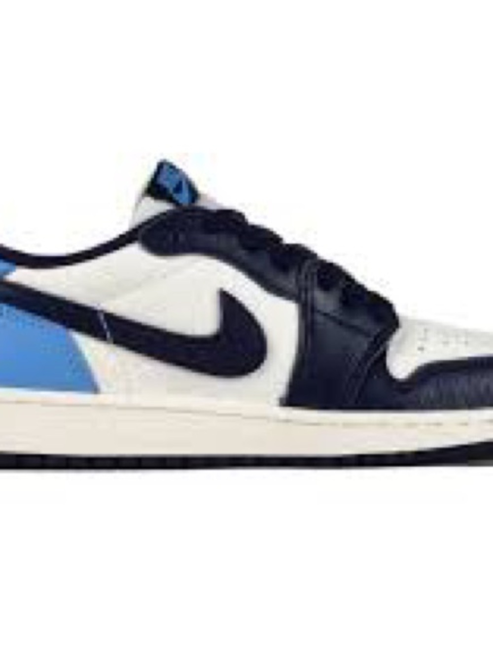 NEW Nike Men's Low Top Sneaker in White, Navy & Sky Blue 7Y